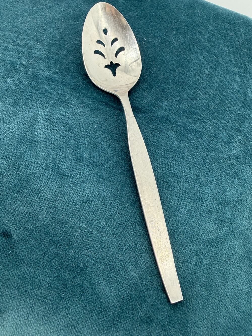 Community Stainless Pierced Serving Spoon Mid Century Modern Flatware